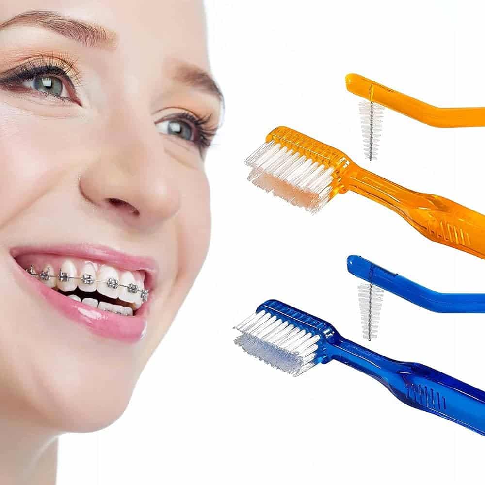 Amazon.com : AIM DENTAL SUPPLY ADS Braces Toothbrush Soft Head V Trimmed Design 2-Pack | Quick Orthodontic Cleaning | Deep Clean Braces at Home : Health & Household